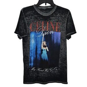 Celine Dion My Heart Will Go On Graphic Short Sleeve Burnout T-shirt Small New